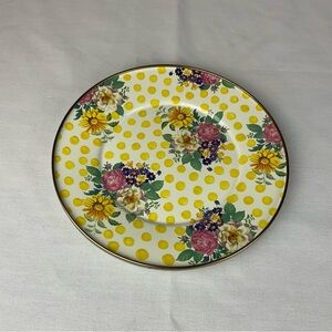 MacKenzie-Childs Yellow Polka Dot Floral Plate